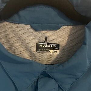 Habit Blue Button-Up Fishing Shirt 2XL